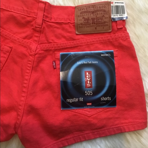 NWT Levi 505 orange regular fit shorts - Picture 4 of 4